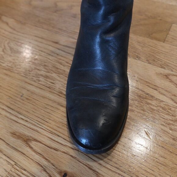 STUART WEITZMAN Keelan leather boots knee high black sz 7 pull on stretch winter - Picture 8 of 13